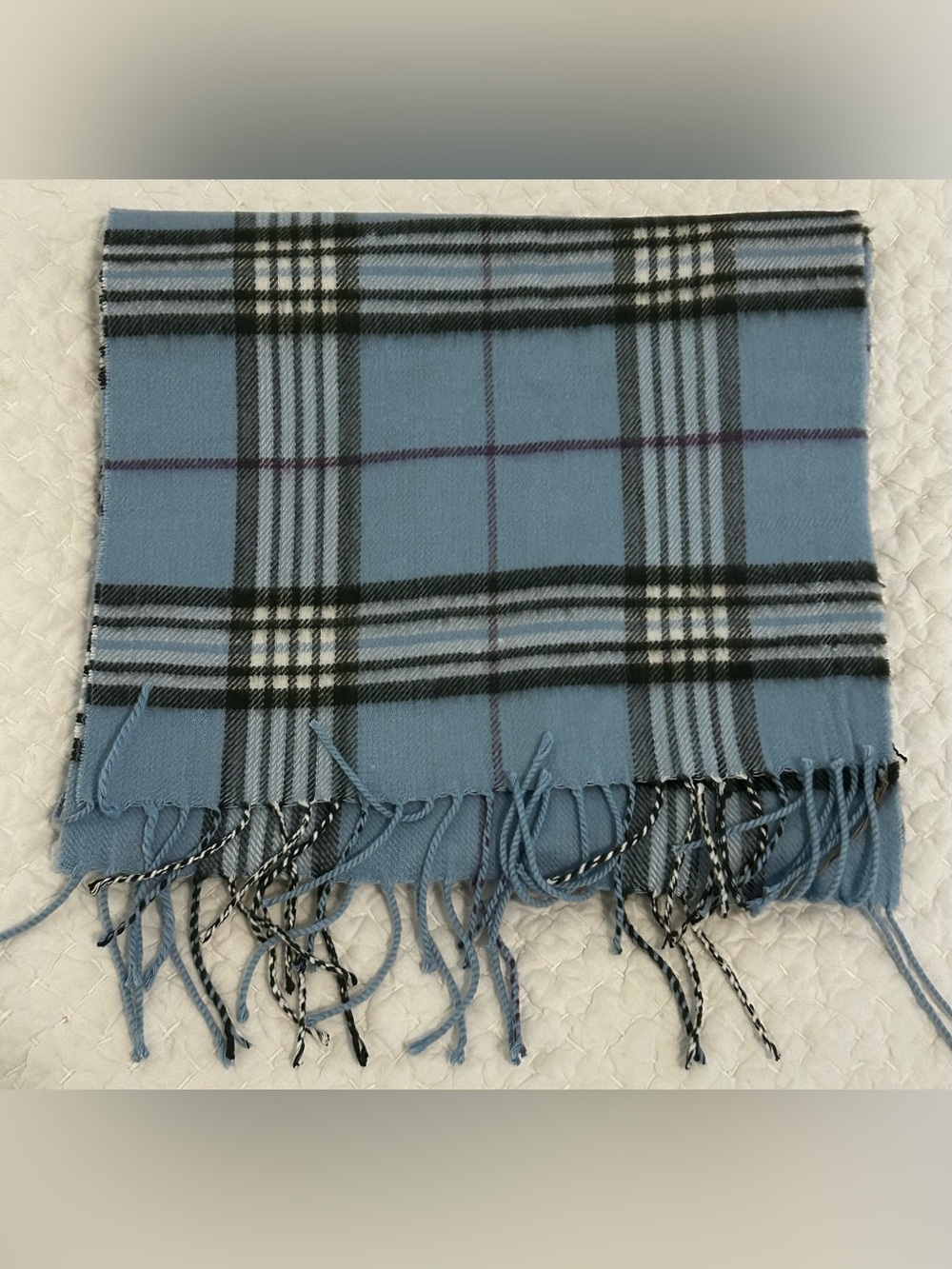 Plaid Cashmere Scarf - 65” x 11 1/2”